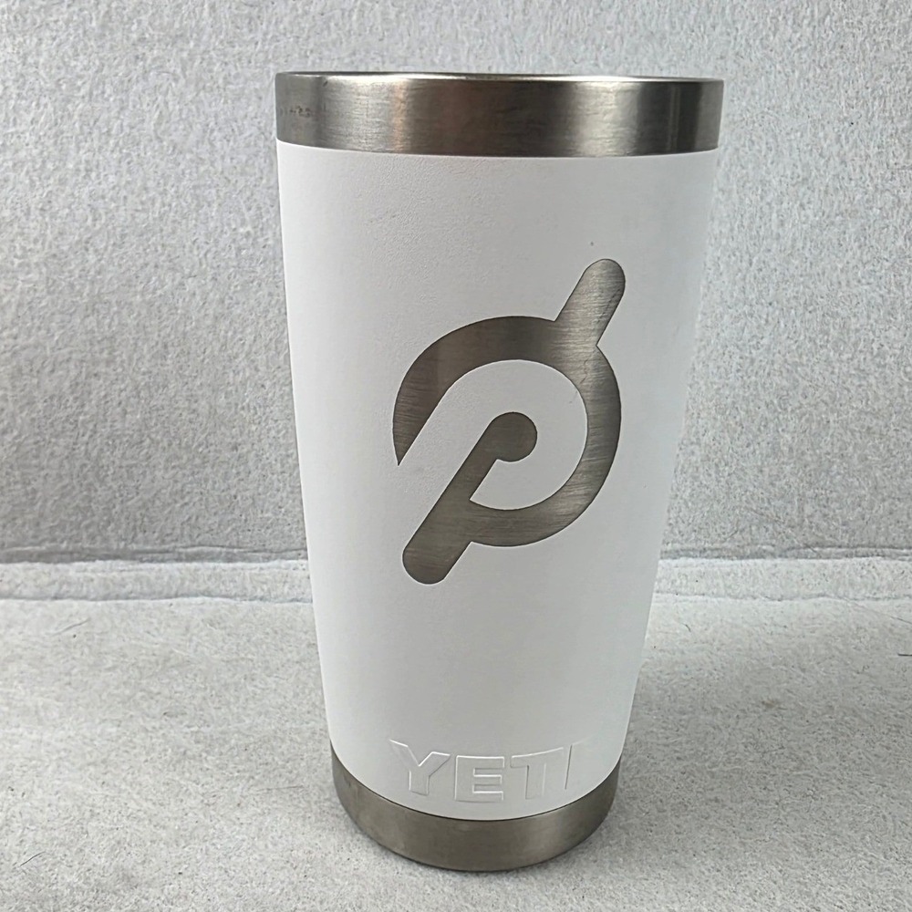 YETI Peloton Rambler Tumbler White Stainless Steel No Lid 20 oz